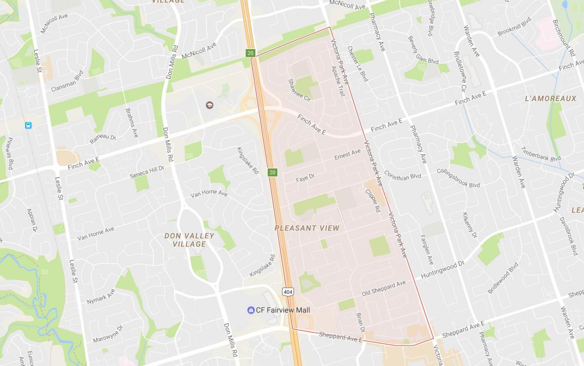Карта приятным видом на окрестности Торонто