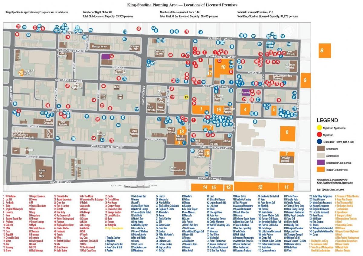 Карта информационно-развлекательный район Торонто 