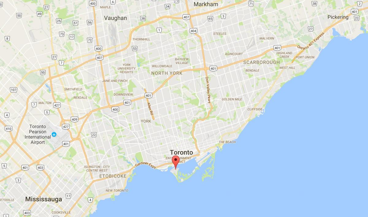 Карта район Торонто, район островов Торонто