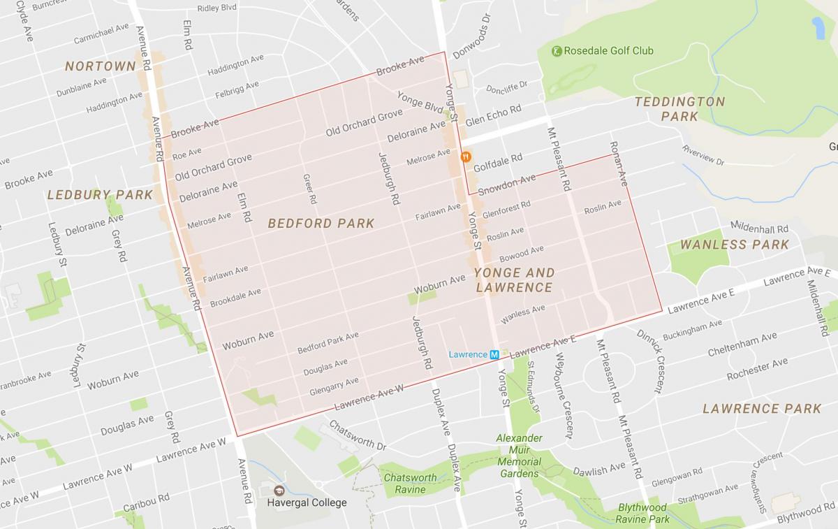 Карта Бедфорд Парк Торонто