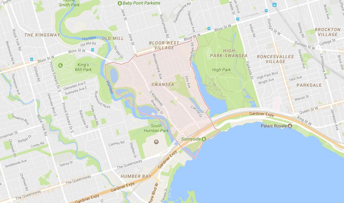 Карта Суонси районе Торонто
