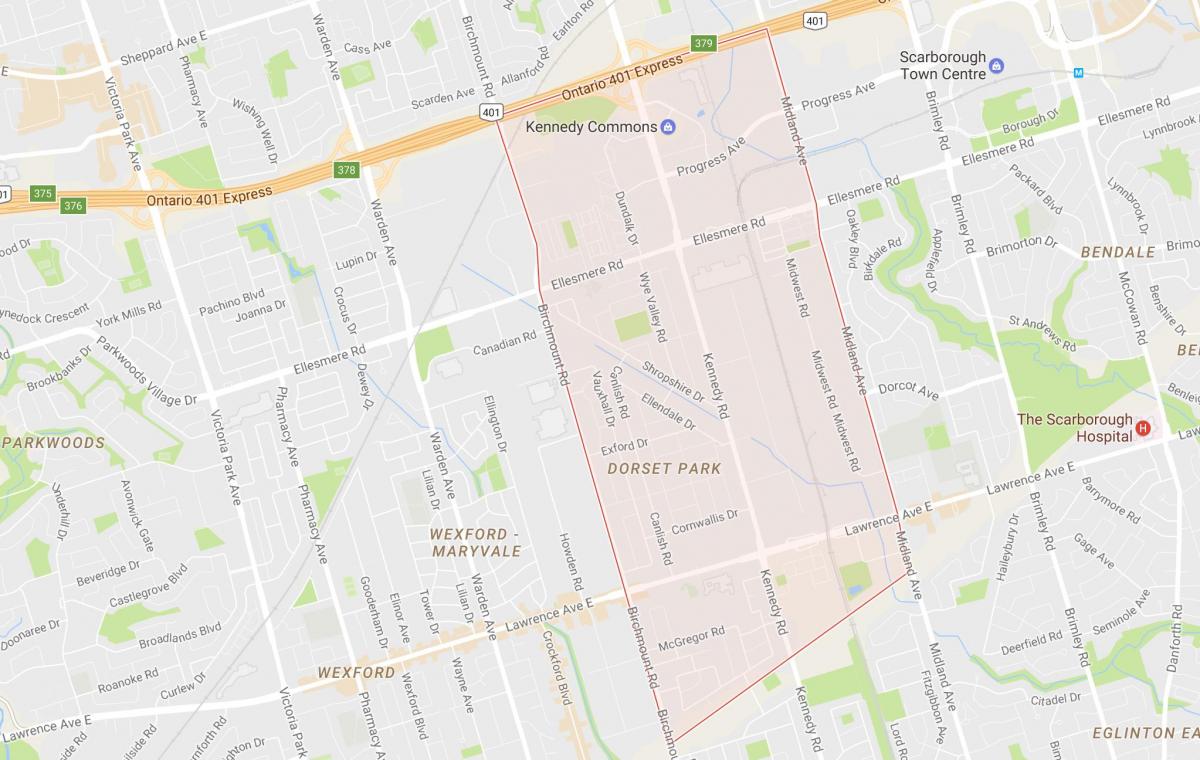 Карта Дорсет Парк Торонто