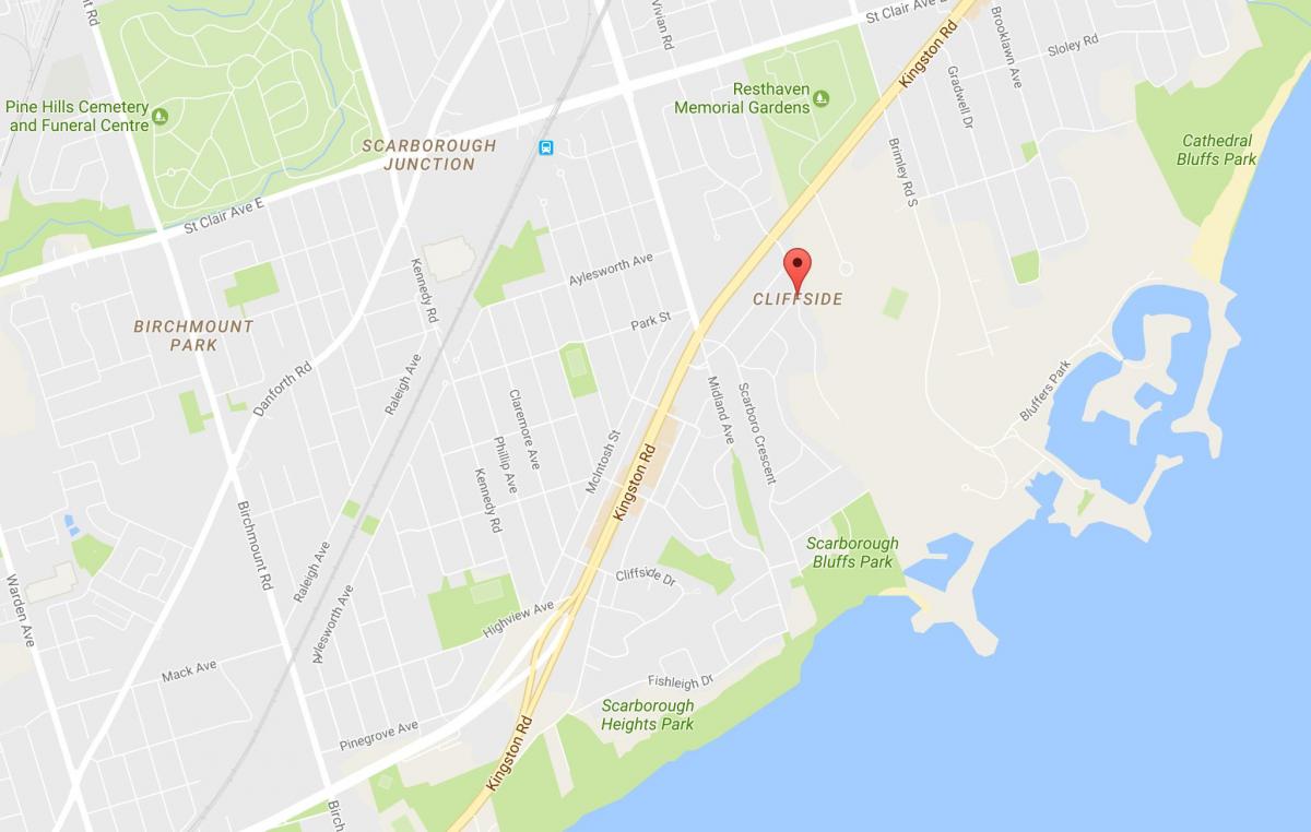 Карта окрестностей Клиффсайд-Торонто