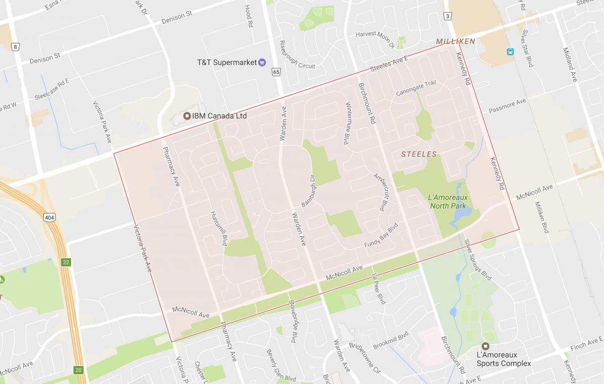 Карта окрестностей Стилс Торонто