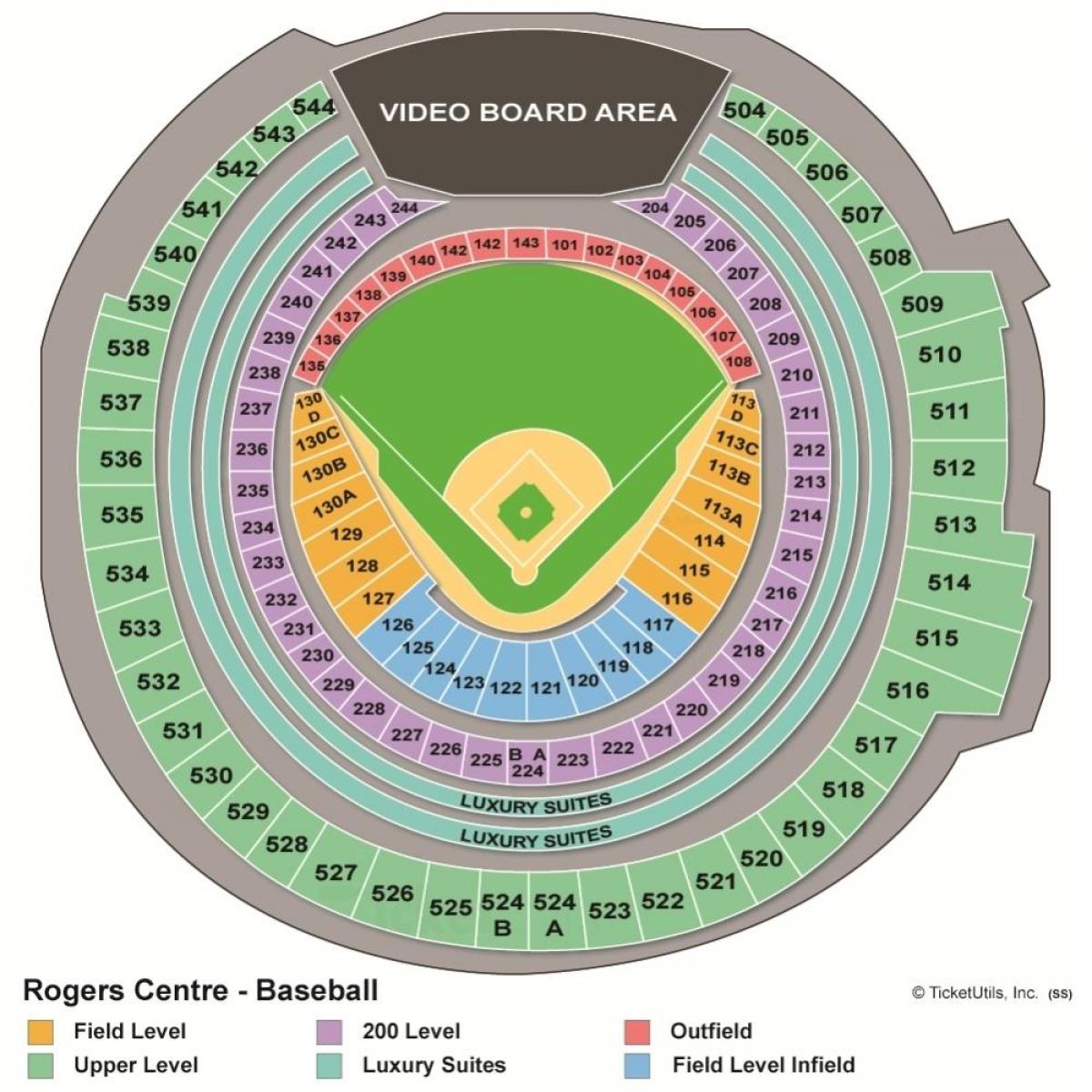 Карта Роджерс бейсбол центра 