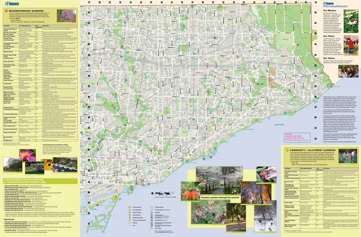 Карта сады Торонто Ист