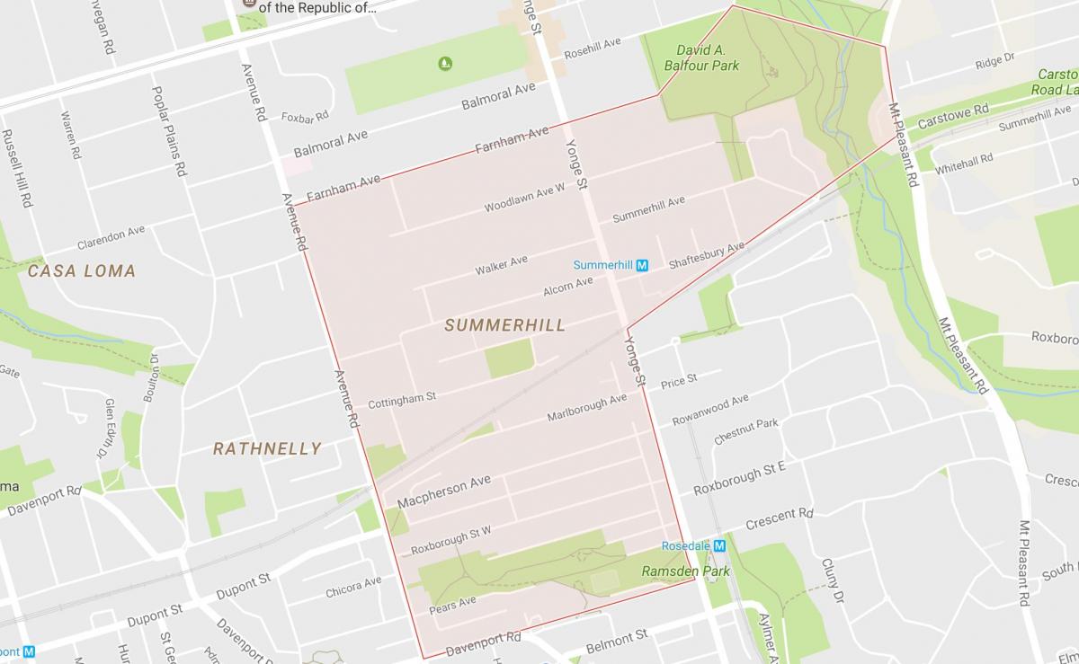 Карта Саммерхилл районе Торонто
