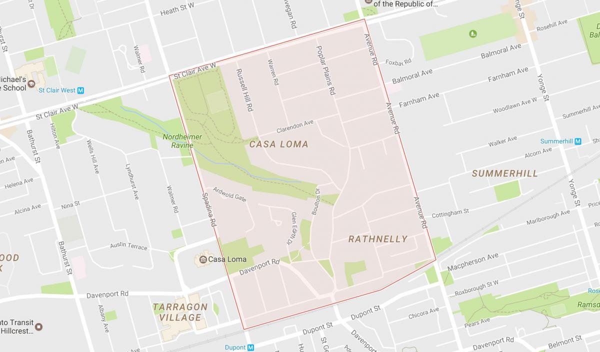 Карта Южной Холм районе Торонто