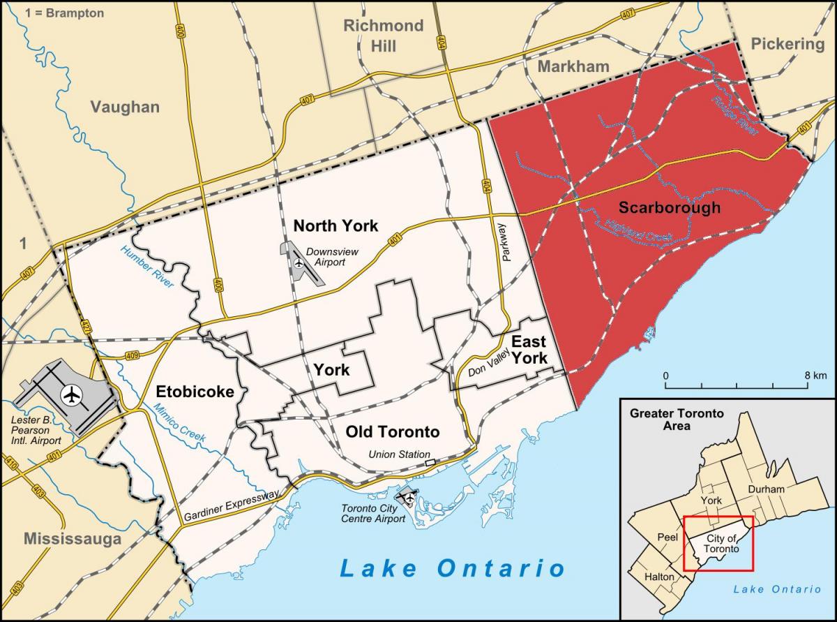 Карта Скарборо Торонто