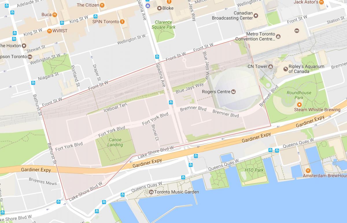 Карта следующих окрестности Торонто