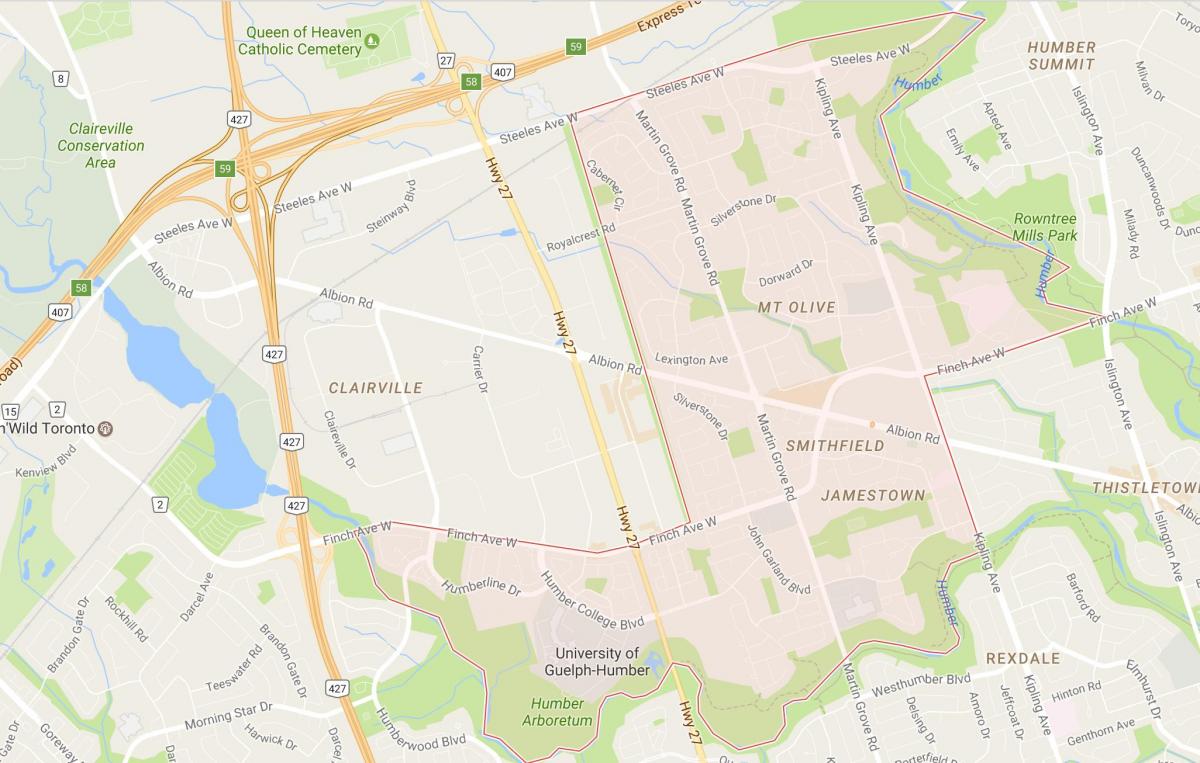 Карта Смитфилд районе районе Торонто