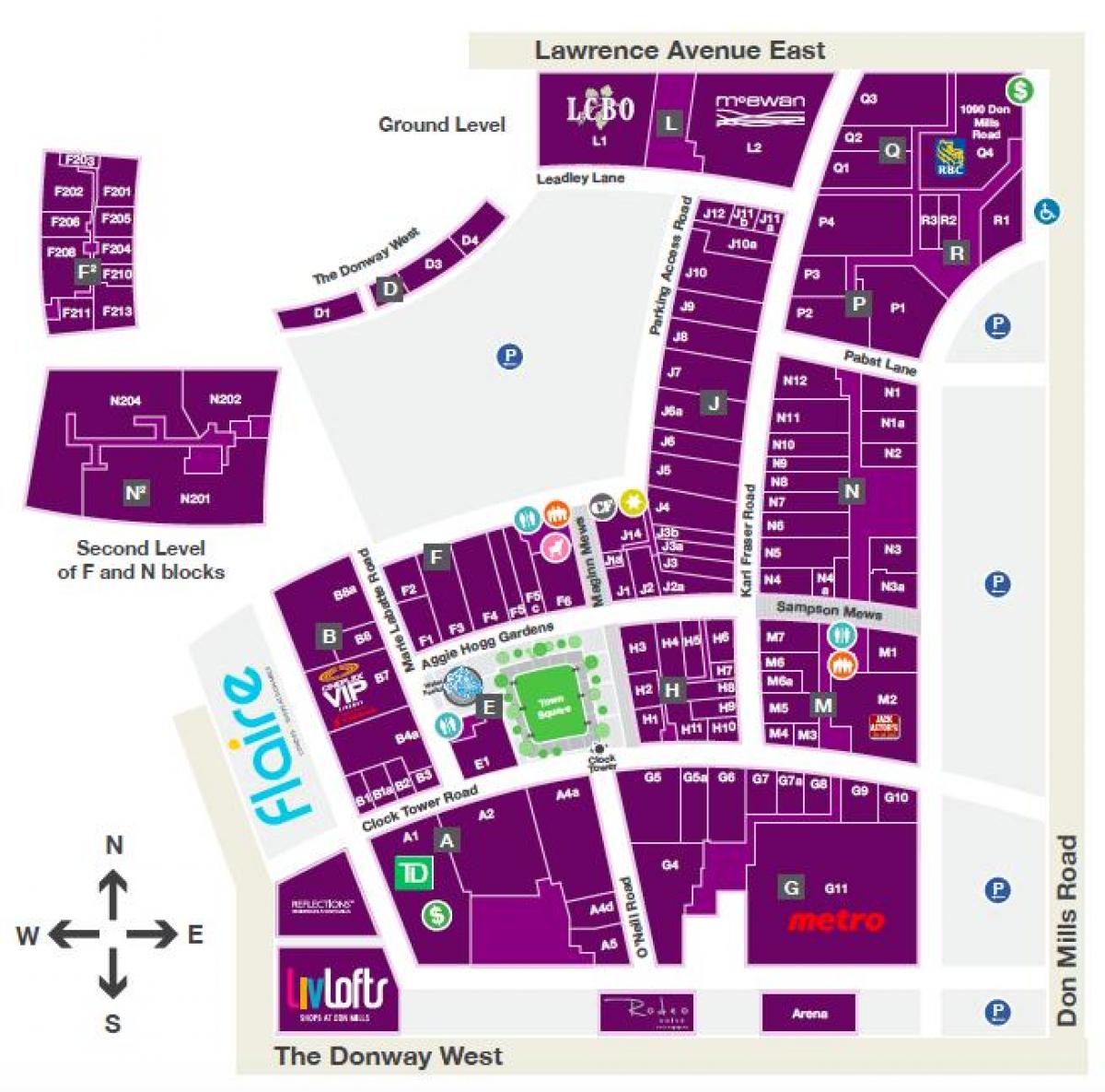 Карта БФ магазинов в Дон-Миллз