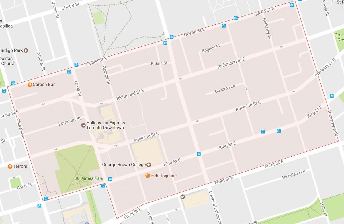 Карта Старого города в районе Торонто