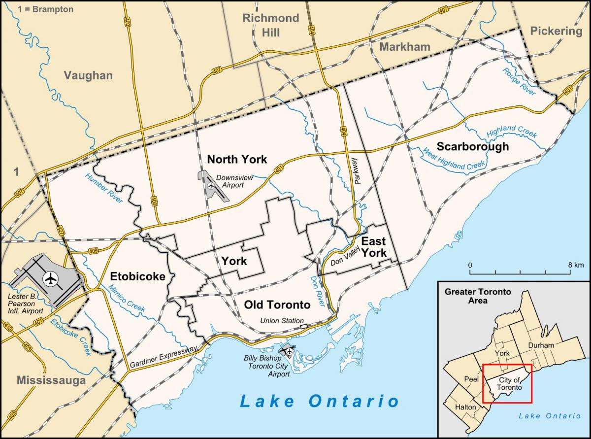 Карта Торонто