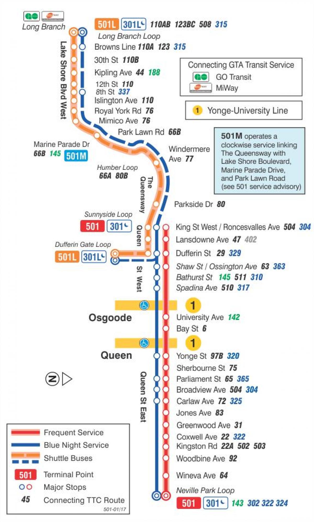 Карта трамвайную линию 501 Королева