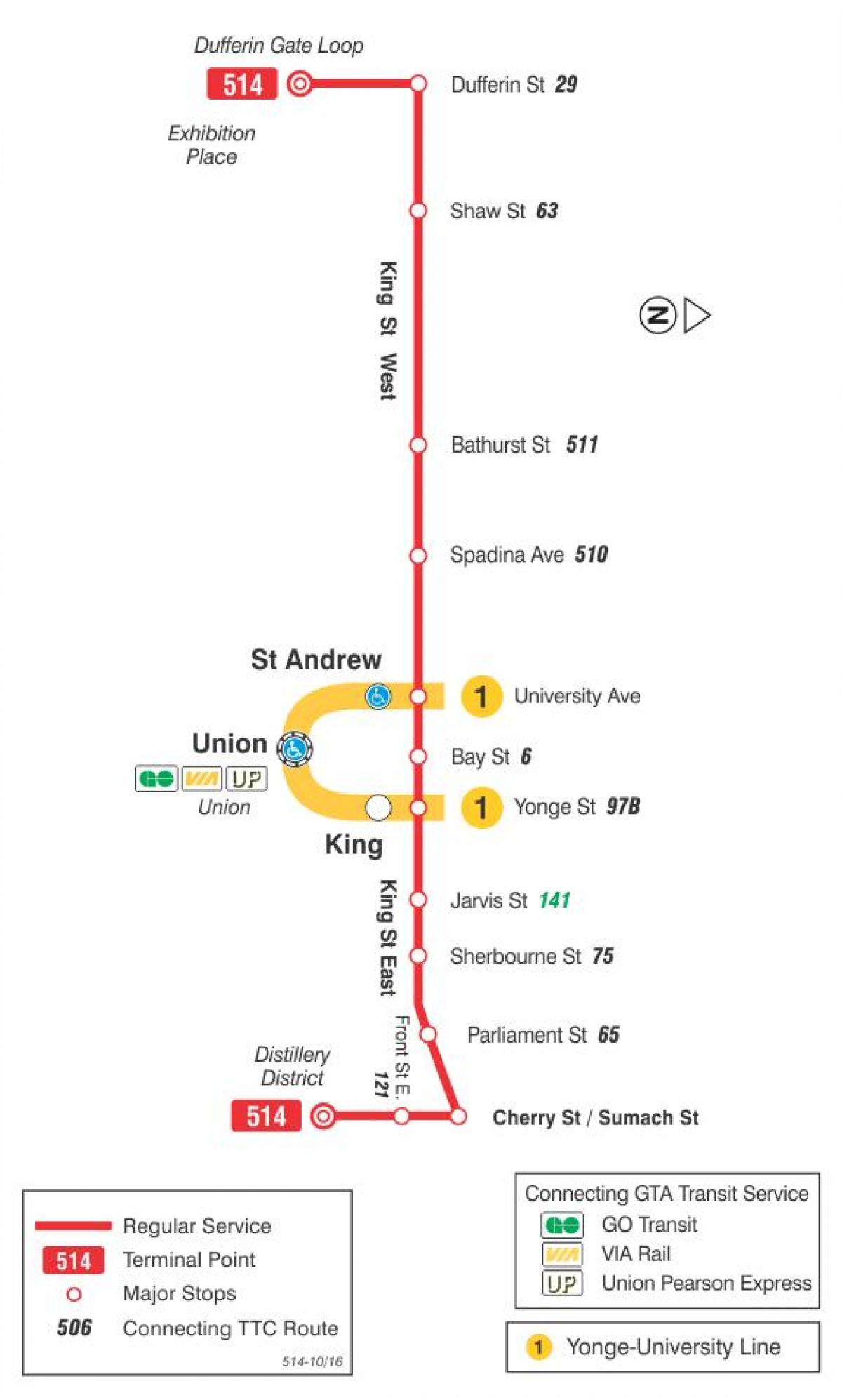 Карта трамвайную линию 514 Вишня