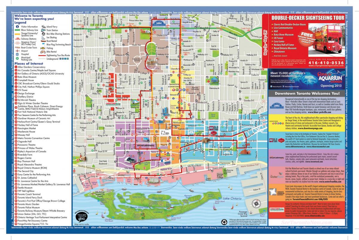 Карта Торонто туристов