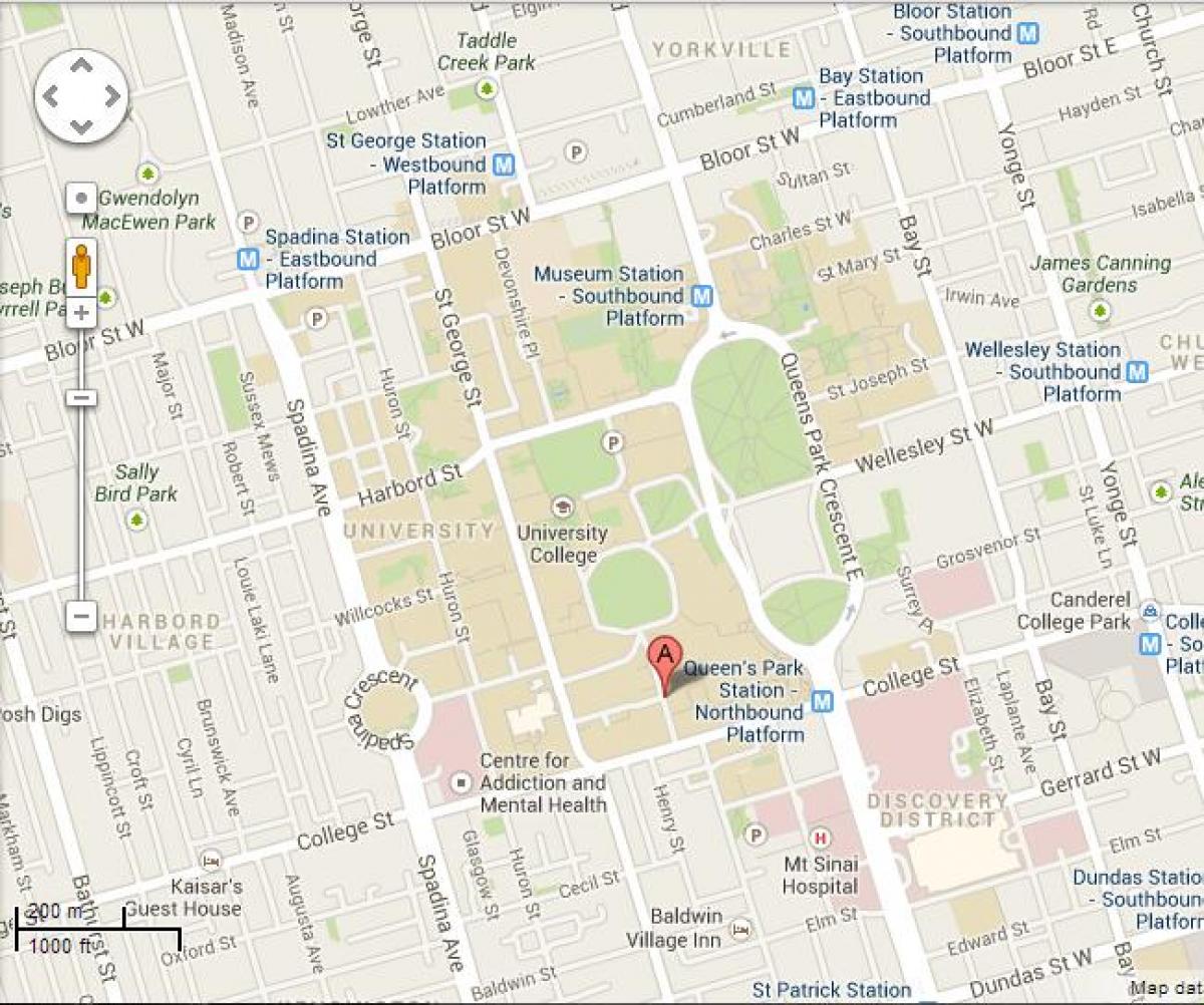 Карта университета Торонто Сент-Джордж