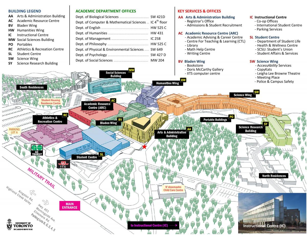 Карта университета Торонто Скарборо