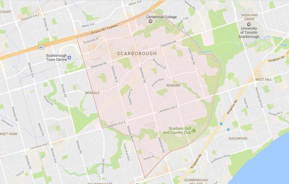 Карте Уоберн районе Торонто