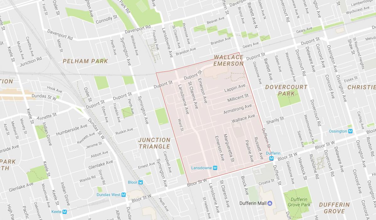 Карта Уоллес Эмерсон районе Торонто