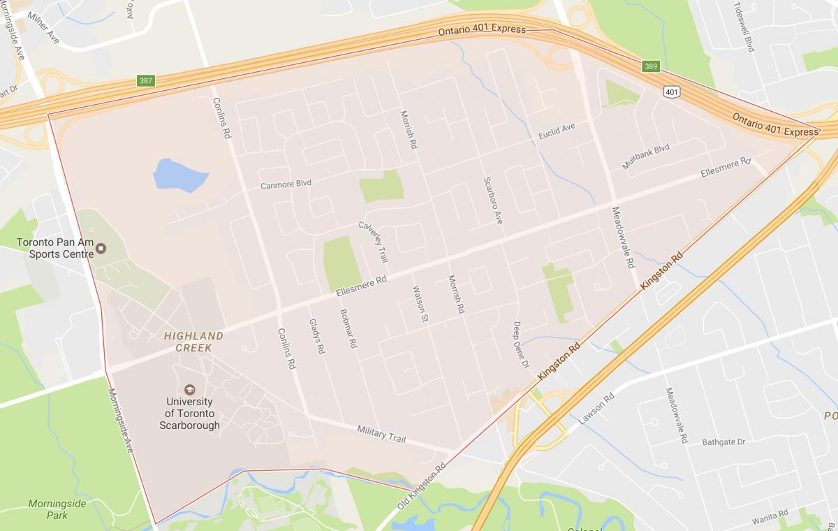 Карта хайленд-крик окрестности Торонто