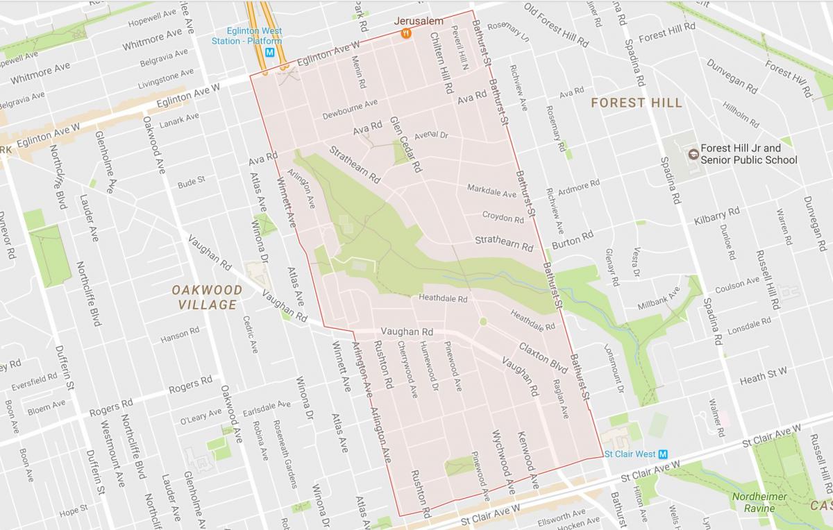 Карта Хоби–Cedarvale районе Торонто