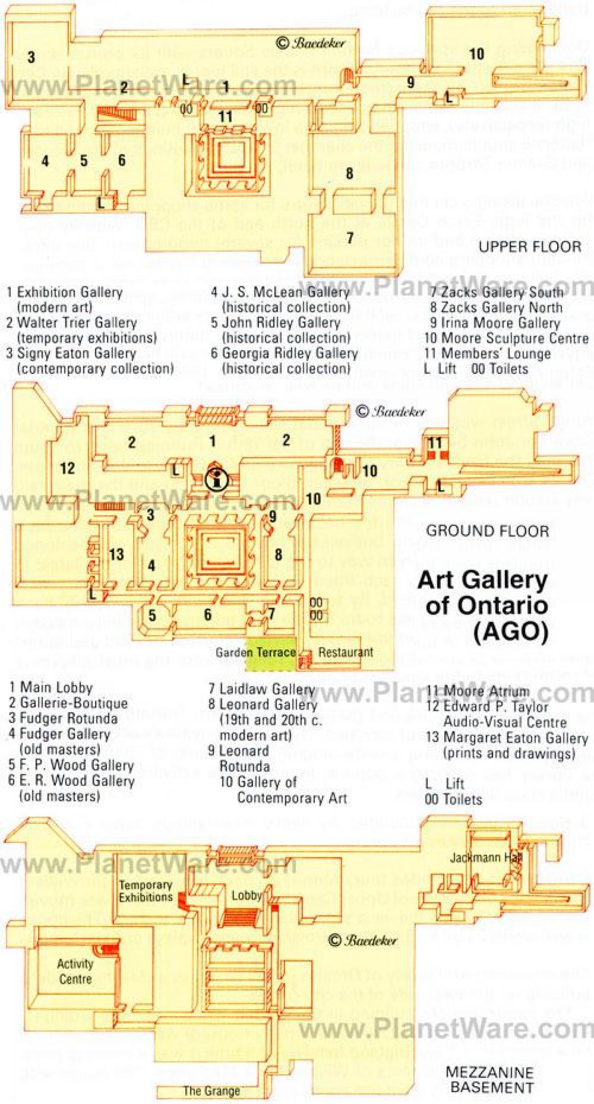 Карта художественная галерея Онтарио