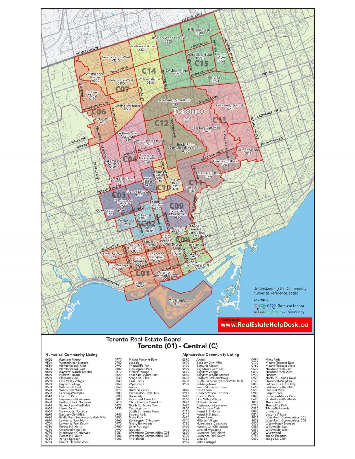 Карта центра Торонто