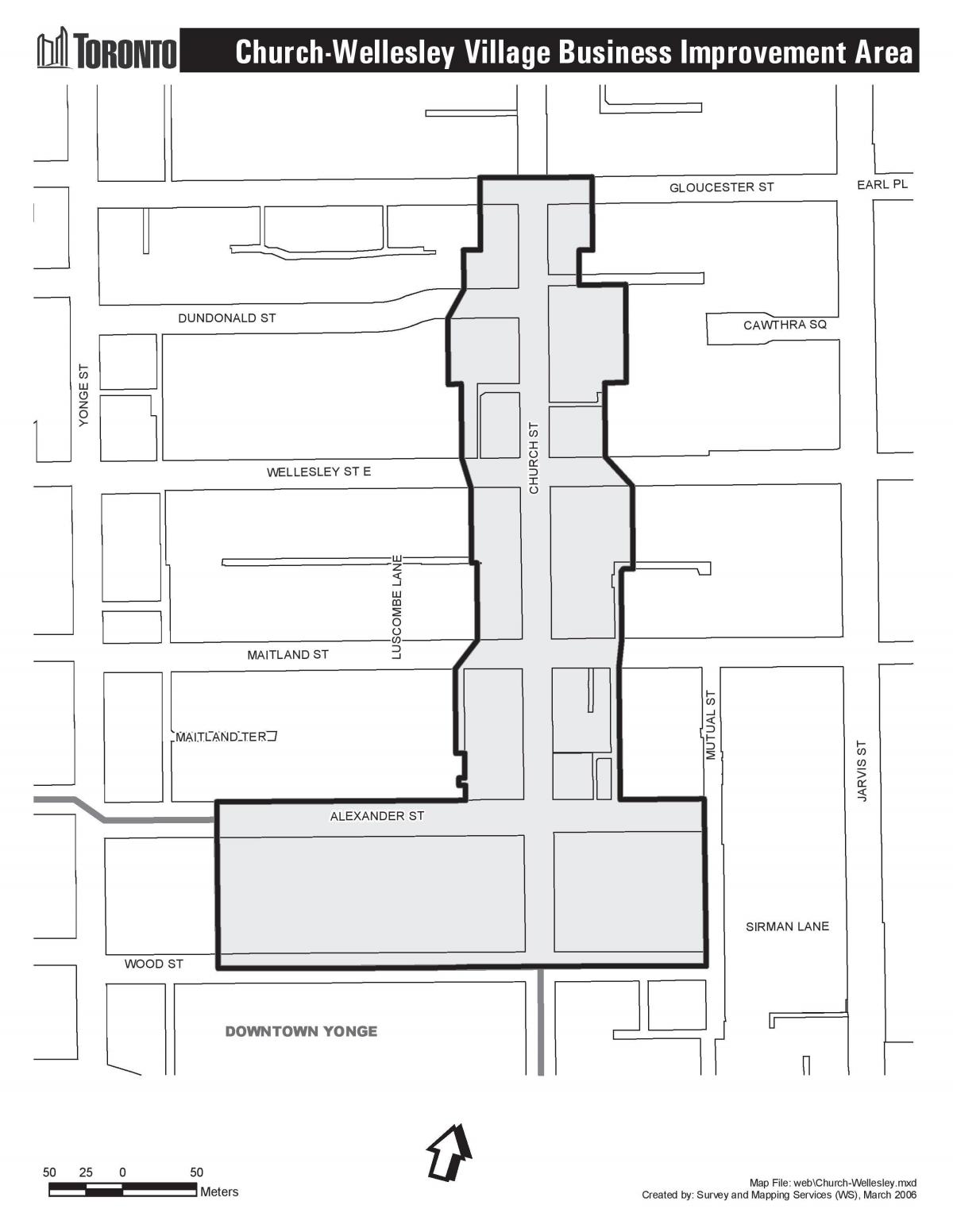 Карта Церковь-Уэлсли деревня совершенствования бизнес-Торонто