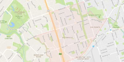 Карта Eatonville районе Торонто