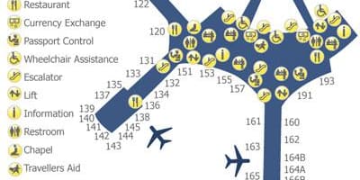 Карта Торонто Пирсон аэропорт терминал 1