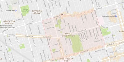 Карта Троице–Bellwoods районе Торонто
