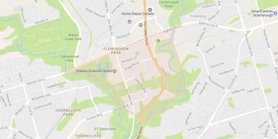 Карта Flemingdon Park в районе Торонто
