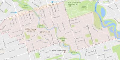 Карта Sunnylea районе районе Торонто