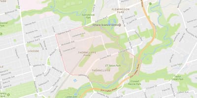Карта Thorncliffe Парк Торонто