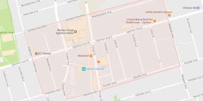 Карта yonge и eglinton районе Торонто