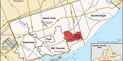 Карта Восточно-Йорк Торонто