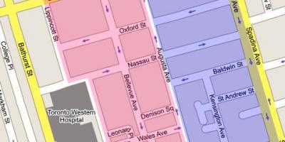 Карта города Кенсингтон рынка Торонто 