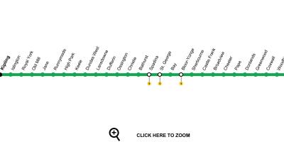 Карта Торонто 2 линии метро Блур-Данфорт