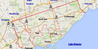 Карта муниципалитетов Торонто