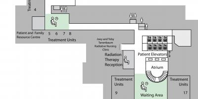 Карта онкологического центра принцессы Маргарет в Торонто 2-й этаж ниже (Б2)
