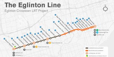 Карта метро Торонто проекта Эглинтон линии 