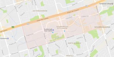 Карта Скарборо центра города районе Торонто