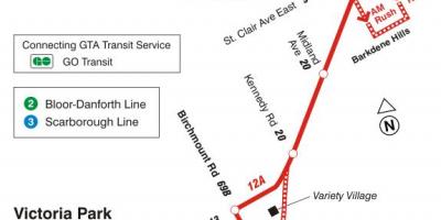 Карта ТТК 12 Кингстон-й автобусный маршрут Торонто