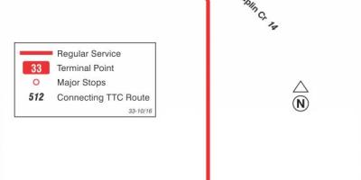 Карта ТТК 33 Форест-Хилл автобусов по маршруту Торонто