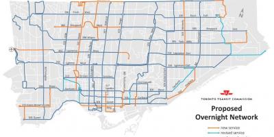 Карта ТТК на ночь сеть Торонто