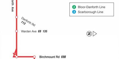 Карта ТТС 20 Клифсайд автобус по маршруту Торонто