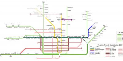 Карта Торонто идут поезда