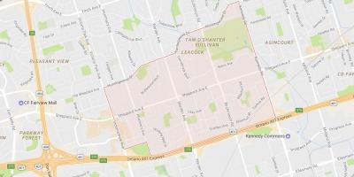 Карта Тэм О'Шентер – соседству Салливан Торонто